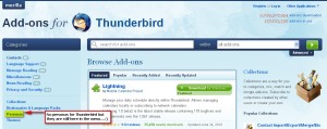 Mozilla, Thunderbird, Website Error